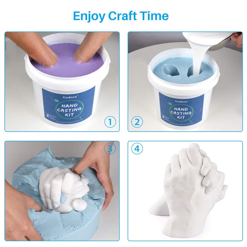Godora Hands Casting Kit  DIY Plaster Statue Molding Kit & Hand Casting Kits for 2 Adult  Wedding  Friends  Anniversary  Hand Hold Casting Kit for Holiday Activities and Perfect for Couple Gift Ideas - Image 4